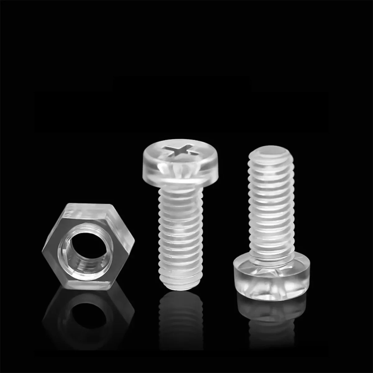 

Transparent PC Cross Groove Round Head Bolt And Nut Plastic Acrylic Insulated Screw And Nut M2M2.5M3M4M5M6