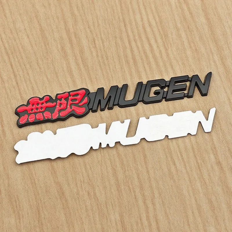 3D Metall Buchstaben Mugen Emblem Auto Frontgrill Logo Hinten Stamm Aufkleber Kotflügel Seite Abzeichen für Auto Außen Zubehör