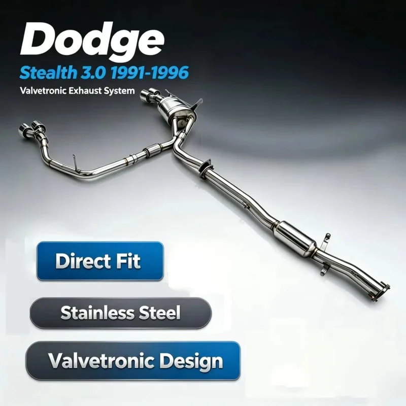 Perfectly Customized Smart Valve Performance Cat Back Exhaust Muffler Specifically Designed for Dodge Stealth 3.0 1991-1996
