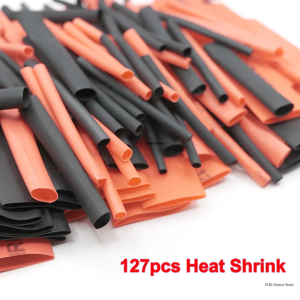 127PCS Black Red Heat Shrink Tubing 2:1 Assortment Polyolefin Tube Car Cable Sleeving Wrap Wire Kit