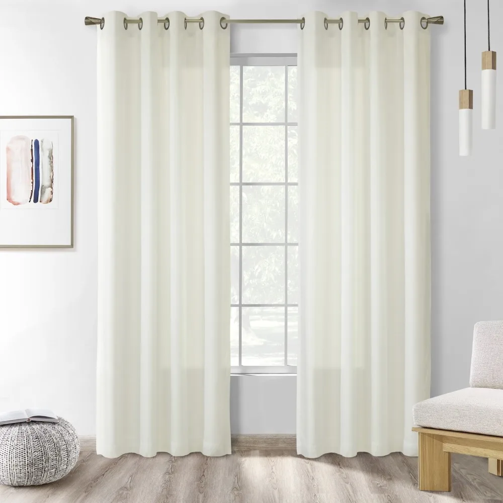 

Rhythm Lined Grommet Wide Width Curtain Panel 104" x 63" in Ivory