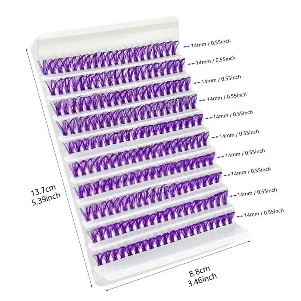 Wimperextensions Kleurrijke individuele wimpers L/D Curl Individuele cluster DIY L Curl Valse wimpers Schuin gevleugeld