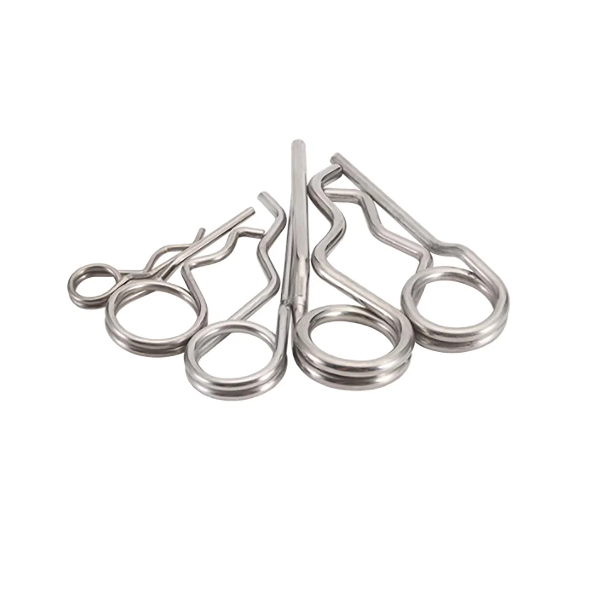 304 Stainless Steel Double Coil R-Shaped Pin / Split Pin Spring Pin Wave Pin