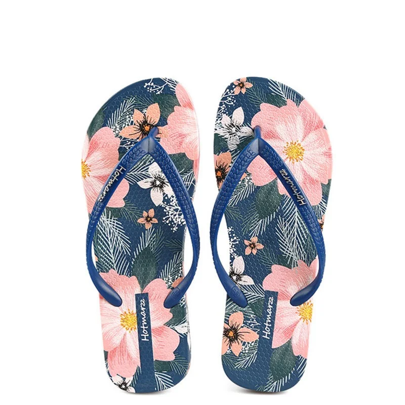 New Women Summer Flip Flops Beach Fashion Slippers Print Anti-skid Pool Sandals Ladies Slides