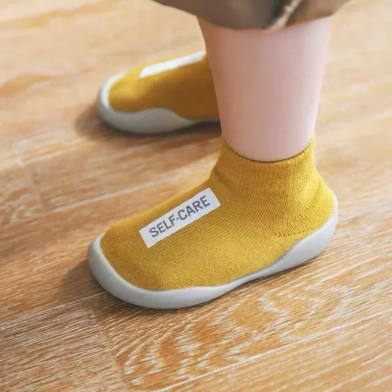 1 Pair Baby Cotton Shoes Socks Kids Boys Girls Silicone Soft Soled Child Floor Socks Shoes Cute Infant Toddler First Walkers