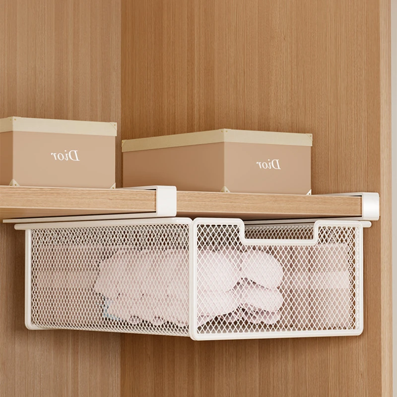 Panier de rangement suspendu à la maison, tiroir de rangement sous Table, rangement de garde-robe, boîte de rangement de tiroir pour sous-vêtements et chaussettes