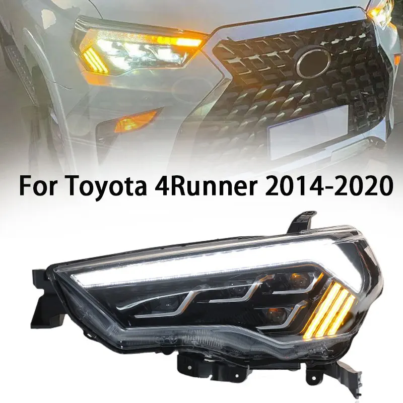 

Автомобильный фонарь для Toyota 4Runner, светодиодные фары 2013-2020, 4 бегуна, DRL, указатель поворота, дальний свет, линза проектора «ангельский глаз»