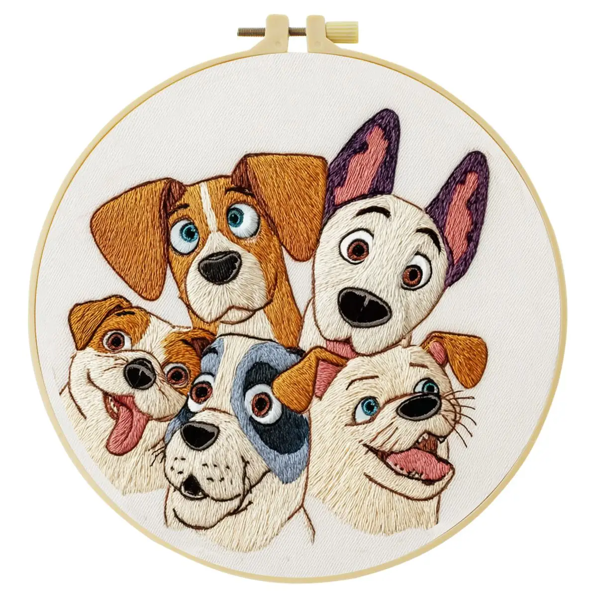 1 Stück 20X20CM/15X15CM 7,87/6,3 Zoll Niedliches Hunde-Stickerei-Starter-Kit DIY-Kit DIY-Stickerei-Set Handarbeiten Nähkunst – Detail 4