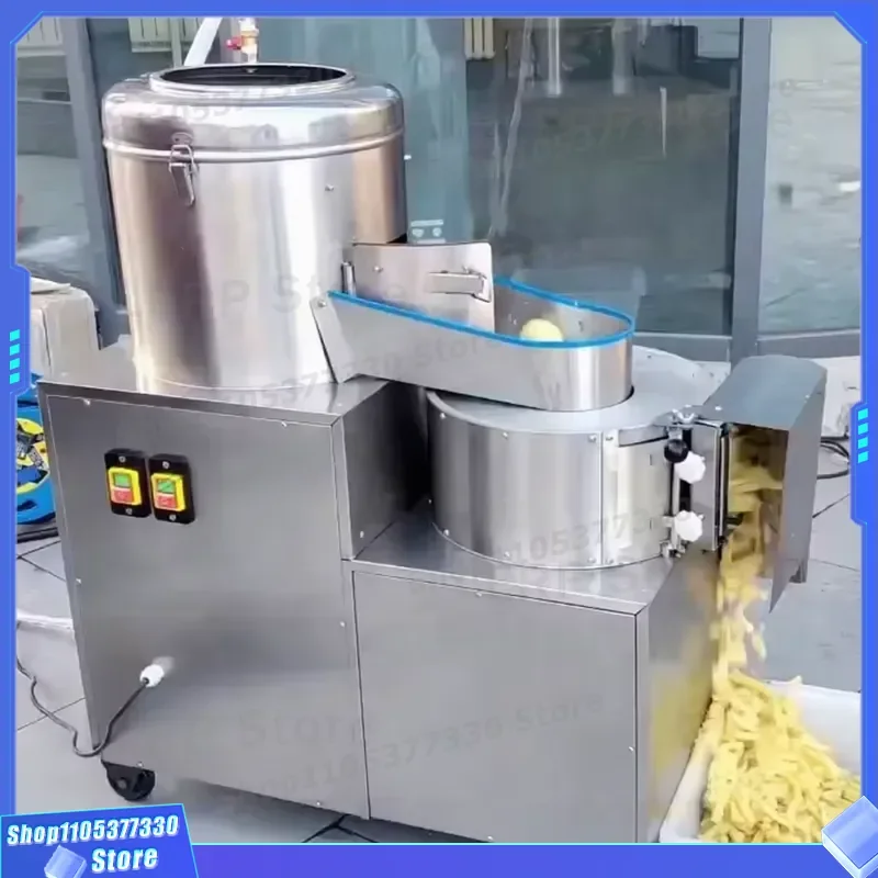Automatic Electric Potato Peeler Slicer Cutter Machine Multi Functional Vegetable Processing Equipment for Canteen Food