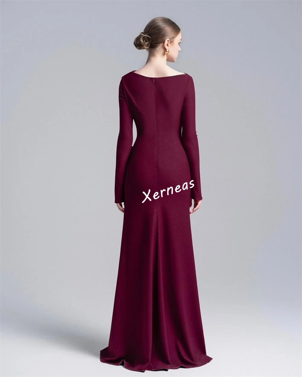 Maßgeschneiderte lange Kleider im Meerjungfrau-Stil mit Jersey-Falten, maßgeschneiderter Anlass, schlichtes, elegantes Partykleid, hochwertiges Hochzeitsgast-Temperament