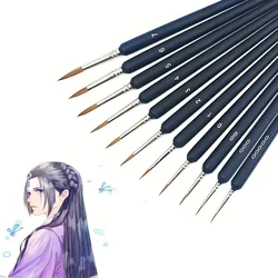 11/22Pcs Premium Miniature Fine Detail Paint Brushes Set Mini Tiny Paint Brush Thin Tip Paint Brushes For Oil Watercolor Acrylic