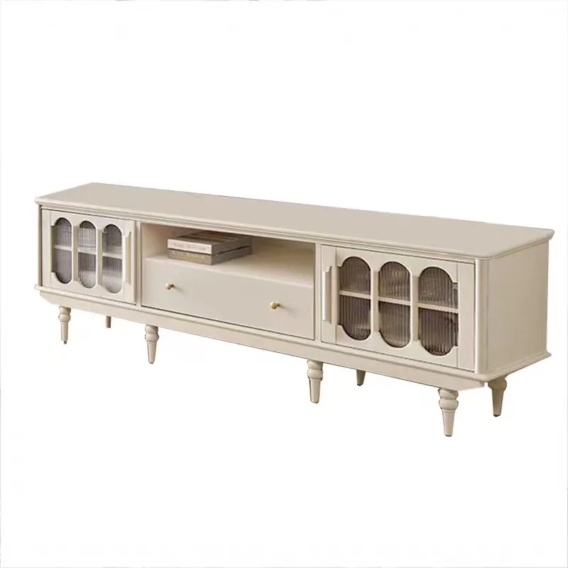 

Solid wood, modern simple TV cabinet coffee table combination, European small apartment TV cabinet, living room