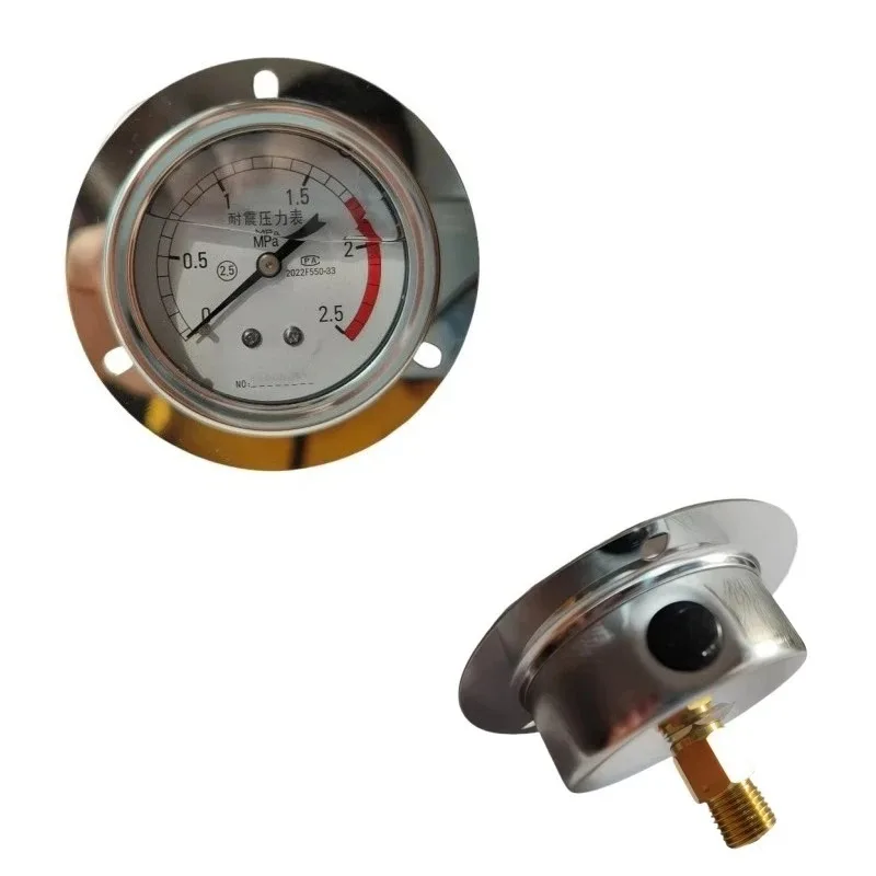 Compressor de ar tanque de armazenamento de ar bomba de ar medidor de pressão 1.6mpa axial radial resistente ao choque barômetro medidor de pressão de água