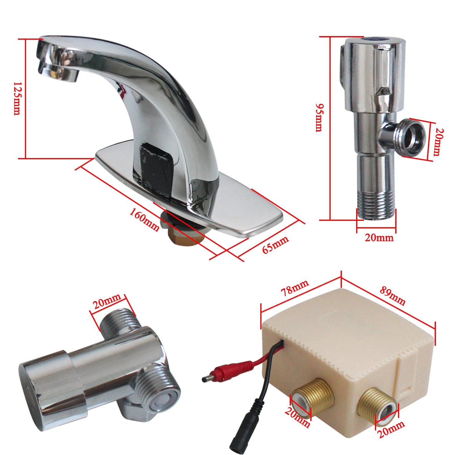 

Автоматический инфракрасный интеллектуальный сенсорный смеситель для горячей и холодной воды, бесконтактный смеситель для раковины в ванной комнате с блоком управления, кран с датчиком движения