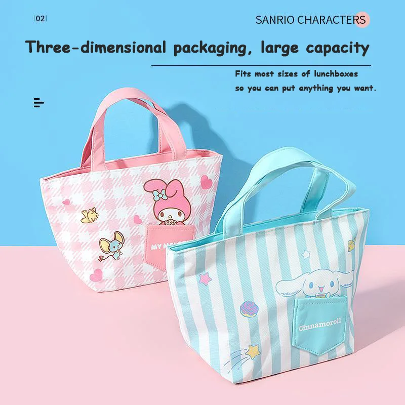 MINISO Sanrio Series High-colour Tamagotchi Dog Kuromi Bento Bag Tote Bag Lightweight Portable Tote Bag Genuine instock hot sale