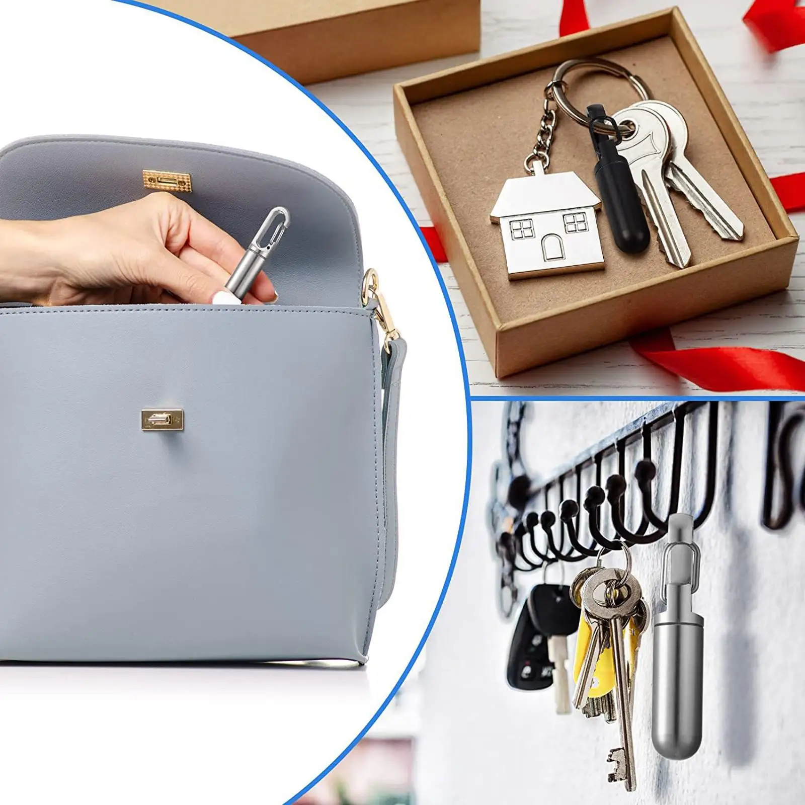 Compact Keychain Pill Holder Titanium Pocket Waterproof Pill Box for Organizer Travel Bag