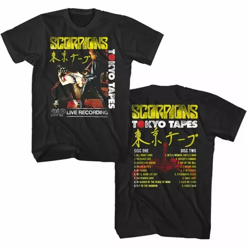 

Scorpions Tokyo Tapes Album T-Shirt Men Fashion Street Hip-hop Rock Short-sleeved Women Cotton Round-neck Top