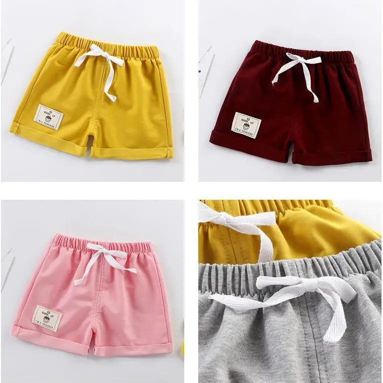 Pantalones cortos con diseño de cintura elástica para niños, ropa informal de punto para niños de 12 a 5 años, verano 2024