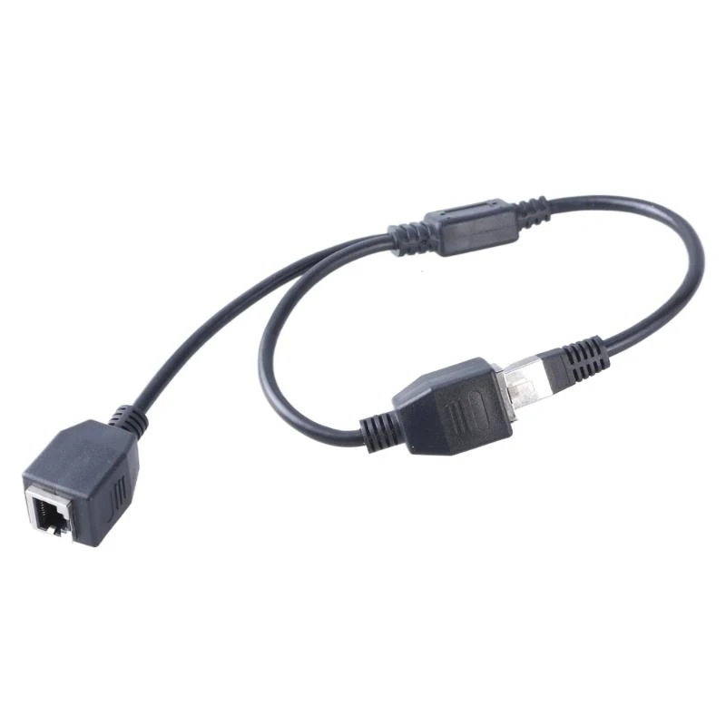 U2JE Quality RJ45 Ethernet Splitter Adapter 1 Male 2 Female Ports for Stable Internet