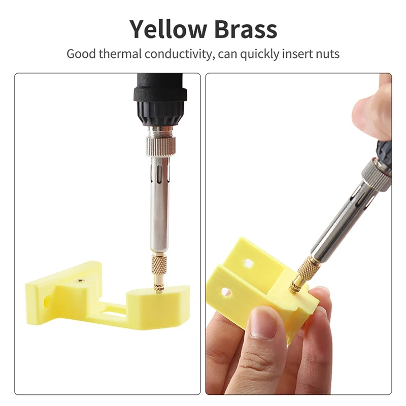 Heat Insert Nut Iron Tip TS100 Soldering Iron Tip M2-M8 Internal Thread Head Brass Hot Melt Insert Nut Kit for Electronic Repair