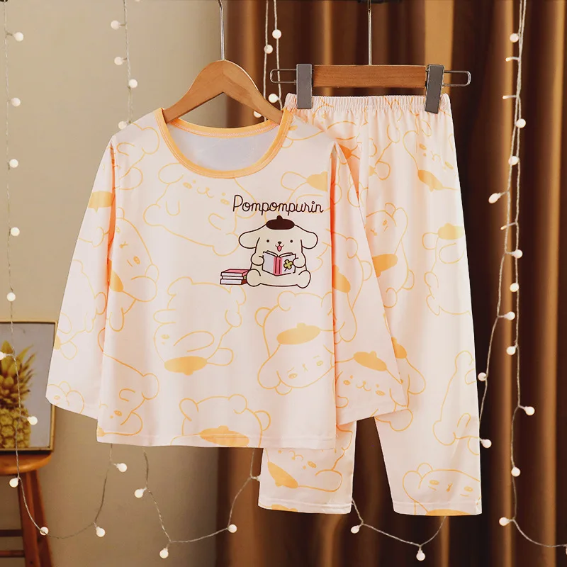 Girl's Melody Pajamas Spring And Autumn Children's Pajamas Long sleeved Cartoon Pacha Dog Boys Home Fury Set