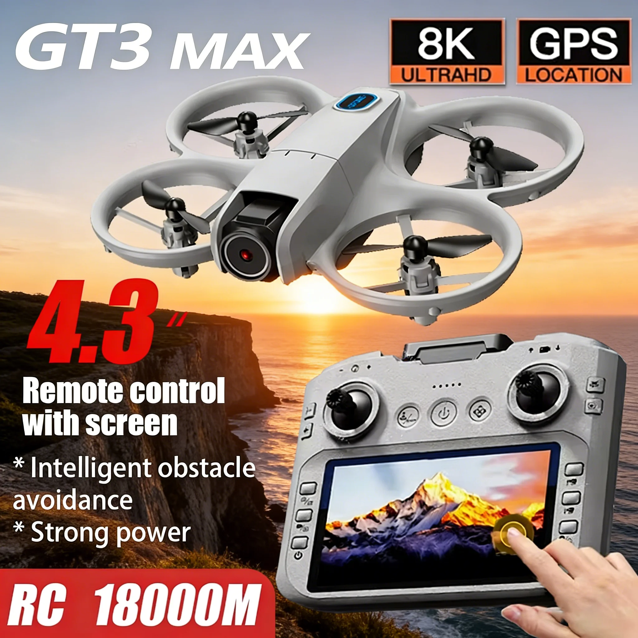 

2026 New Original GT3 MAX Drones 8K Professional WIFI Obstacle Avoidance Optical Flow Positioning RC Quadcopter Toys Gifts UAV