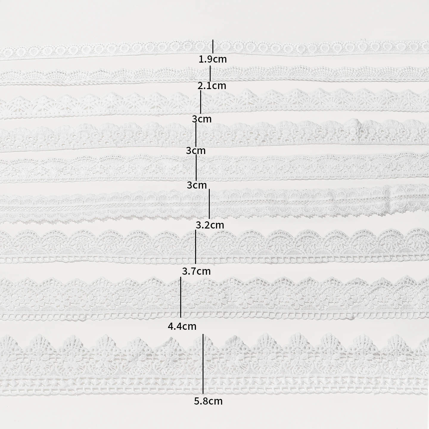 1M Multi Size Polyester White Lace Ribbon Home Handmade Crafts Material Hollow Out Floral Lace Tape DIY Apparel Sewing Fabric