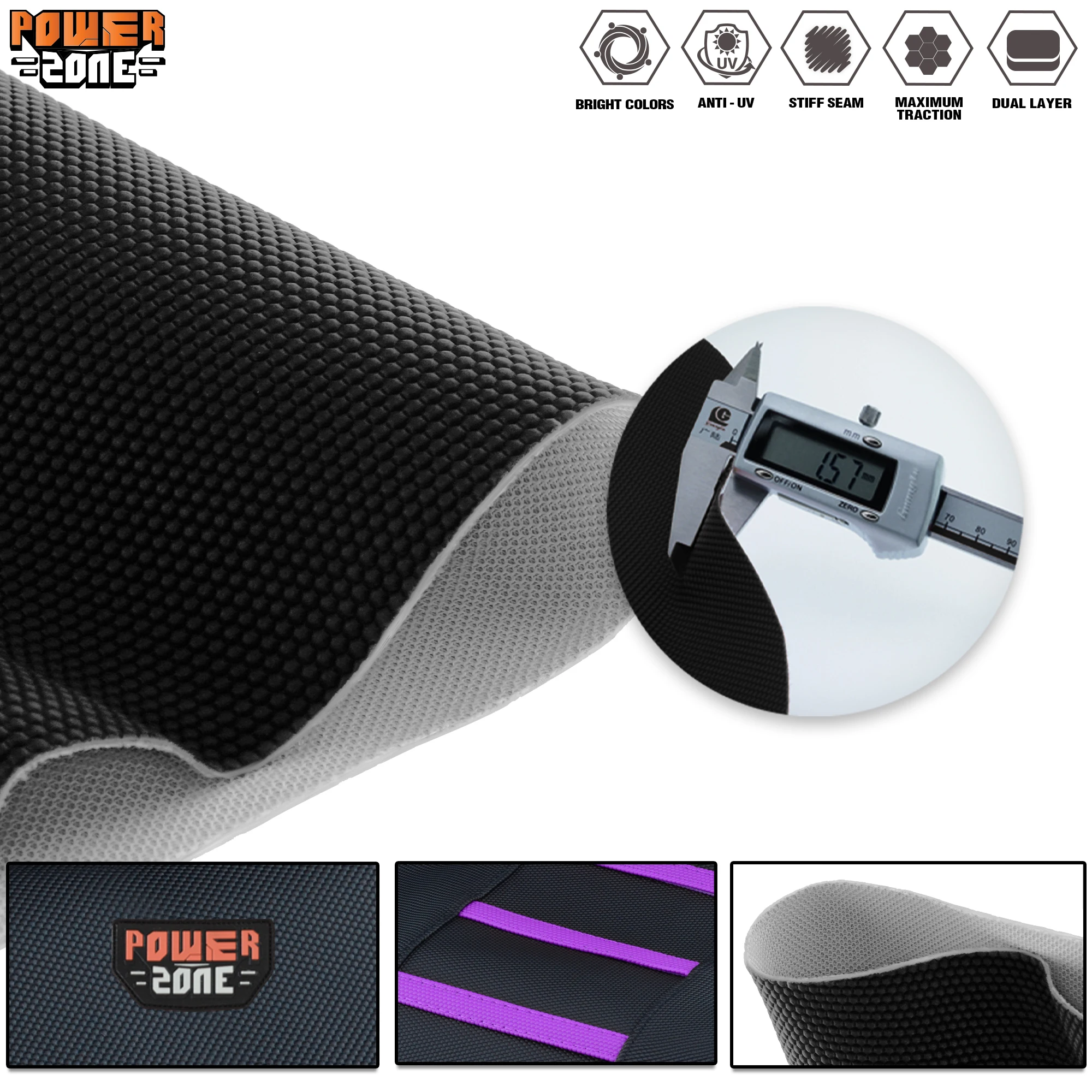 Powerzone العالمي مضلع غطاء مقعد لينة مقاوم للماء عدم الانزلاق مضلع غطاء مقعد دراجة نارية ل SXF EXC KXF CRF YZF WR TC TE #6