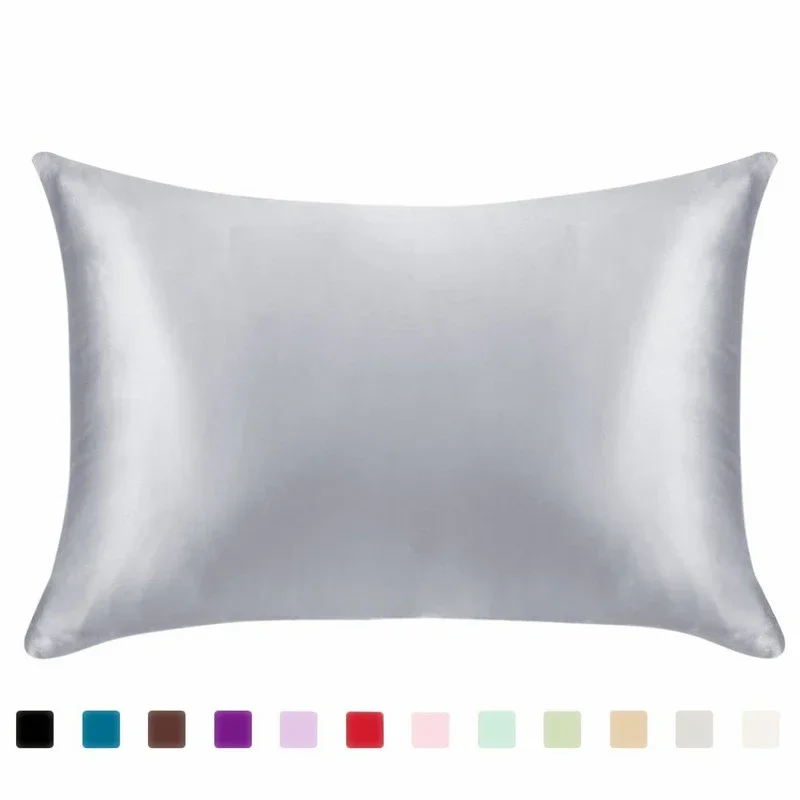 Emulation Silk Satin King Pillowcase Smooth Queen/Standard Pillow Case Cushion Cover Chair Seat Bedding Pillows Cover Home Decor