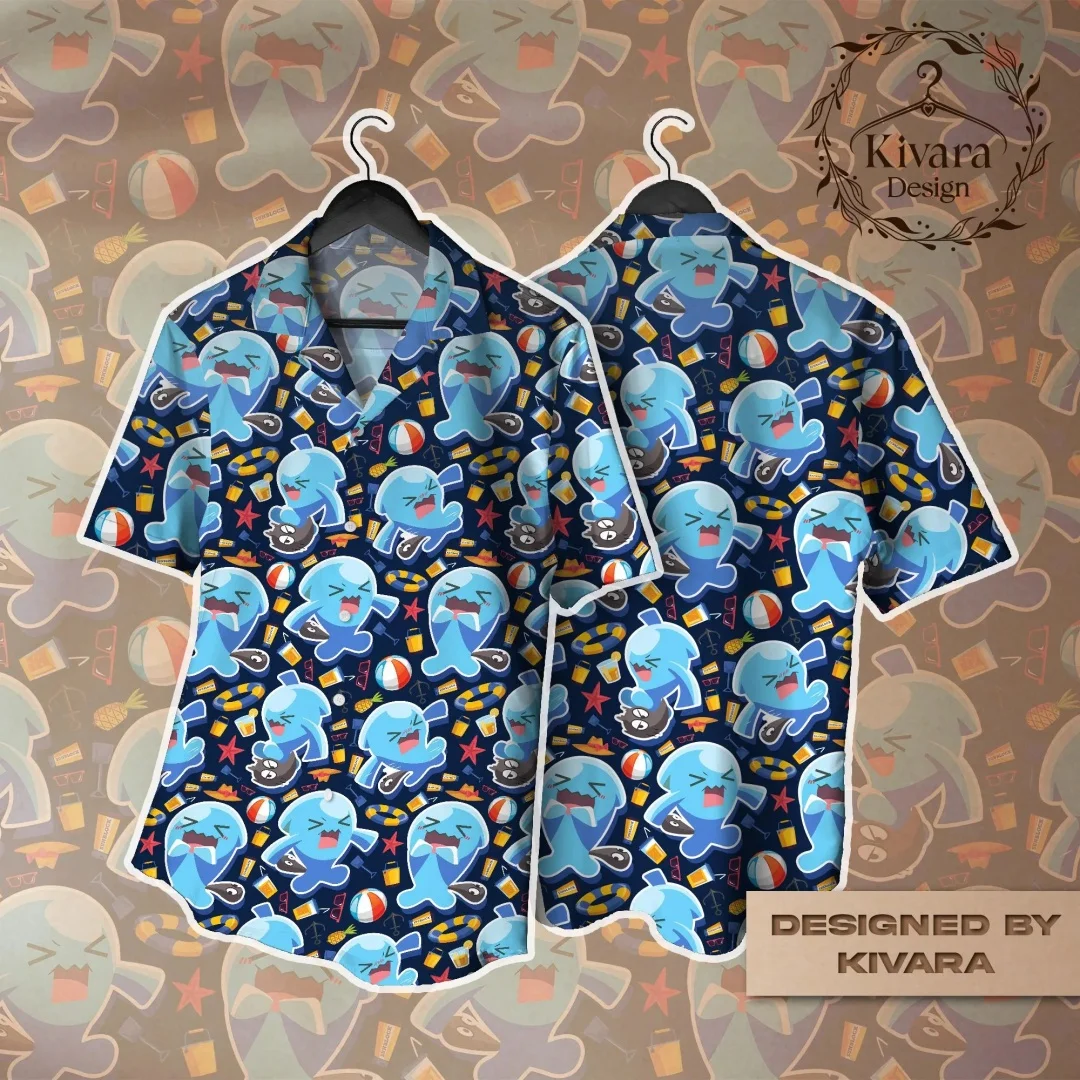 Wobbuffet Hawaiihemd Pokémon Wobbuffet Grafik-T-Shirt Sommer Freizeit Herren-T-Shirt Kinderbekleidung T-Shirt Y2k Frau ﻿ – Detail 2