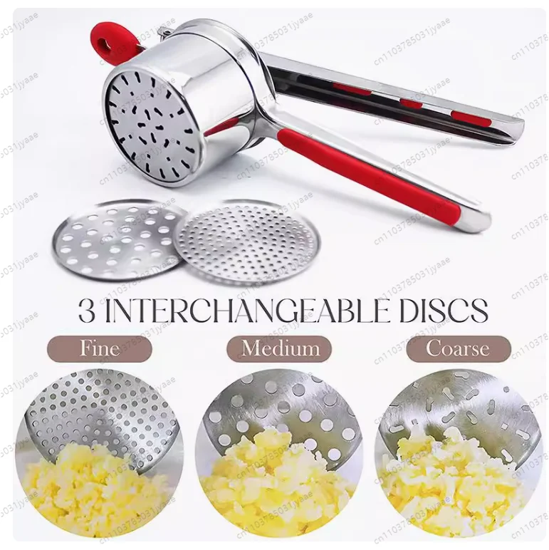 Stainless Steel Potato Ricer Masher Interchangeable Discs