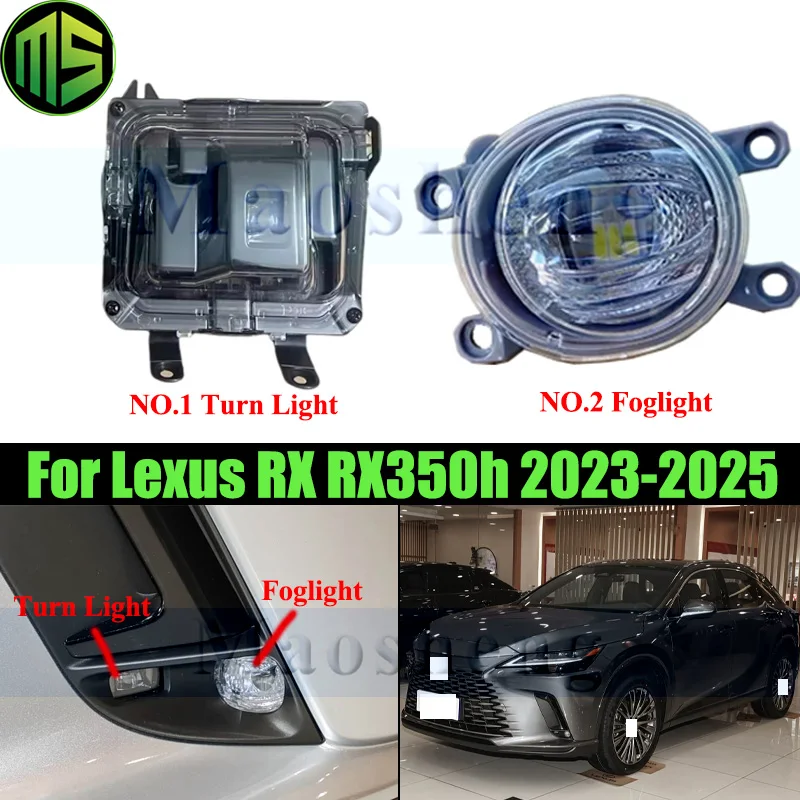 Maosheng Front Fog Light Fog Lamp For Lexus RX RX350h 2023-2025 Front Bumper Auxiliary Turn Light Daytime Running Light DRL