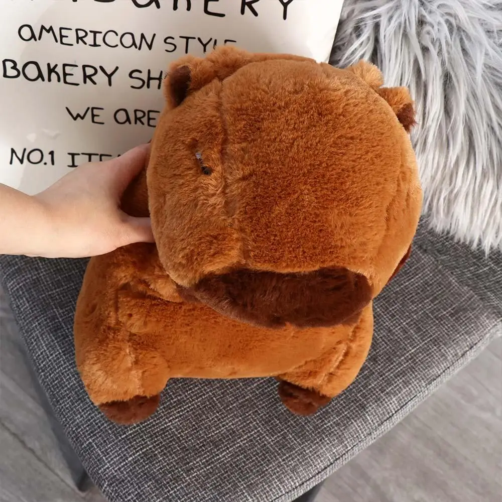 Capivara de pelúcia capivara mochila Desenhos animados animais, grande capacidade, bolsa crossbody, bolsa de ombro de algodão bonito