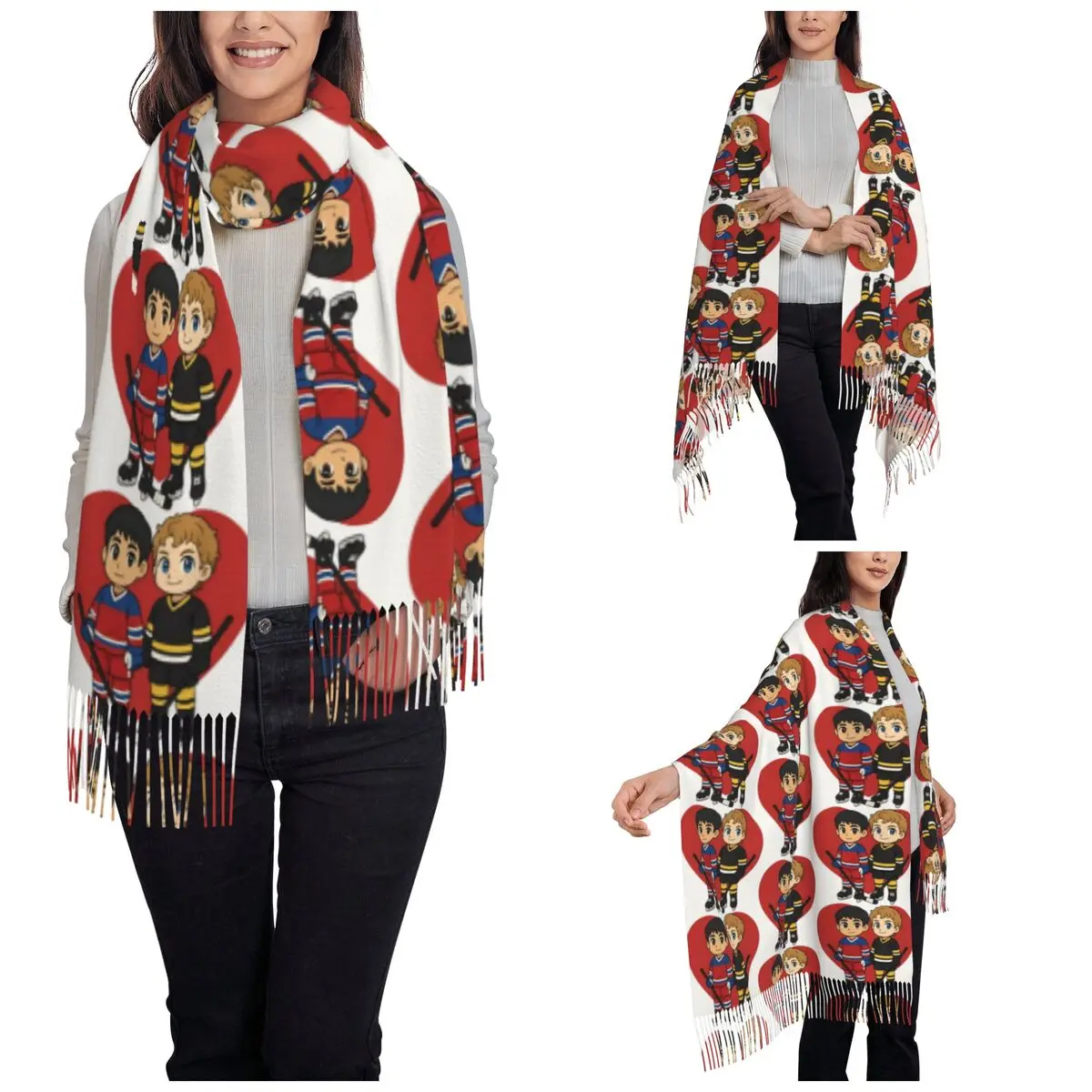 Shane Hollander Ilya Rozanov Anime Scarf for Womens Fall Winter Cashmere Shawl Wrap Heated Rivalry Large Shawl Scarf Lightweight