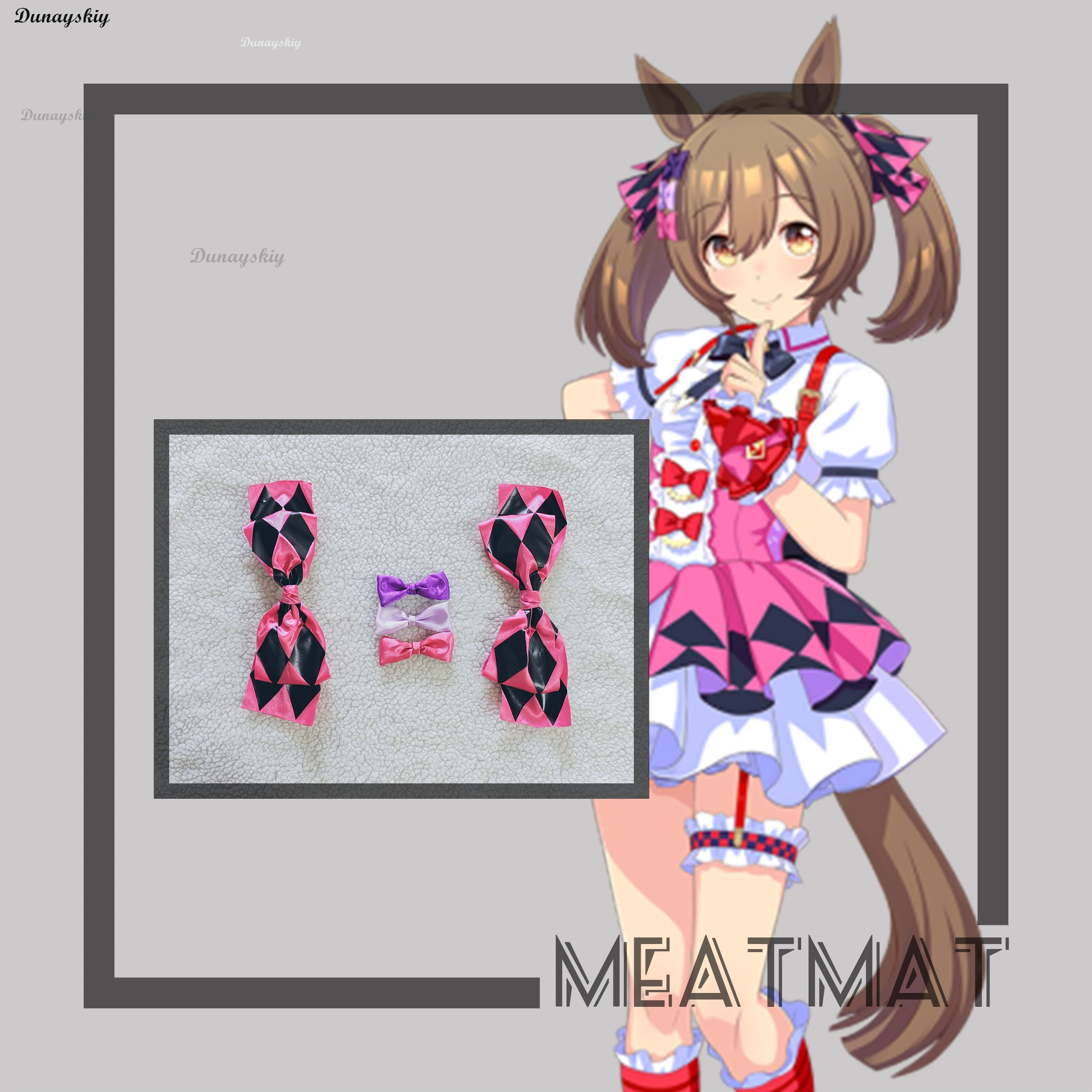 أنيمي جميلة ديربي الذكية الصقر شعر مستعار تأثيري مع آذان الحصان البني وذيل المرأة مقاومة للحرارة هالوين حفلة كرنفال الدعائم