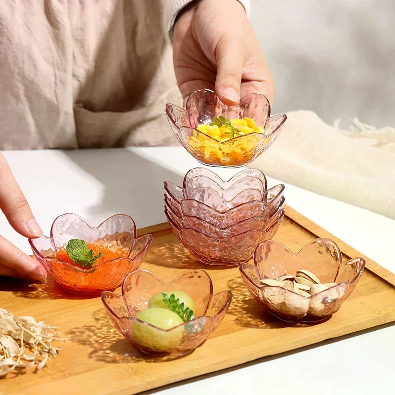 Pattern Cherry Blossom Sauce Dishes Small Plastics Seasoning Dish Sauce Bowl Ice Cream Small Dinner Plates Hammer