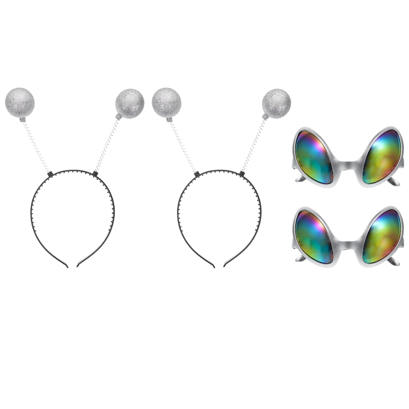 2set Gläser Silber Rahmen Bunte Linse Kopfbedeckung Mode Hoops Haarbänder Neuheit Kopfschmuck Kostüm Zubehör Party