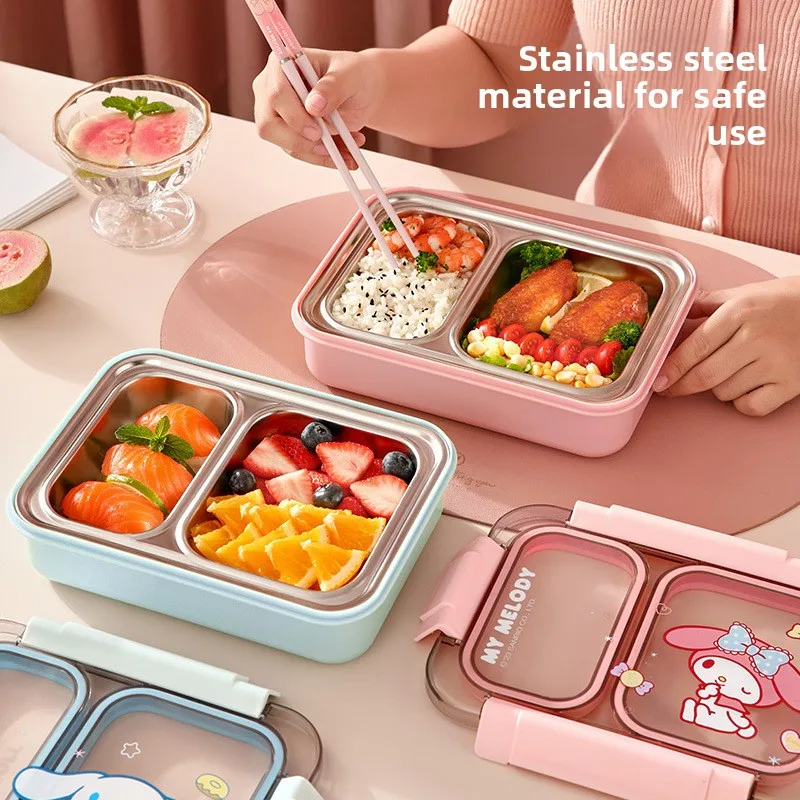 

Stainl Steel Insulated Lunch Box Portable Divided Carents for Office Workers Adult Bento Box Food ade PP Mat...