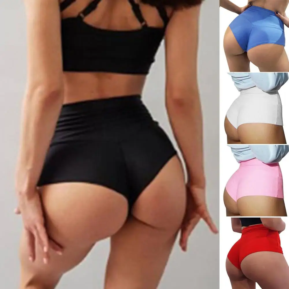 

Woman Shorts Stretchy Breathable Cool Solid Color Booty Shorts for Dancing Sexy Women Fitness Shorts Workout Push Up Sportswear