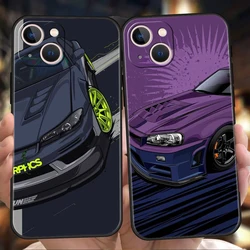 JDM Sports Cars Male Men Phone Case Cover for iPhone 16 15 14 13 12 11 Pro Max 7 8 Plus XR XS Silicone Fundas Shell Bags Capas