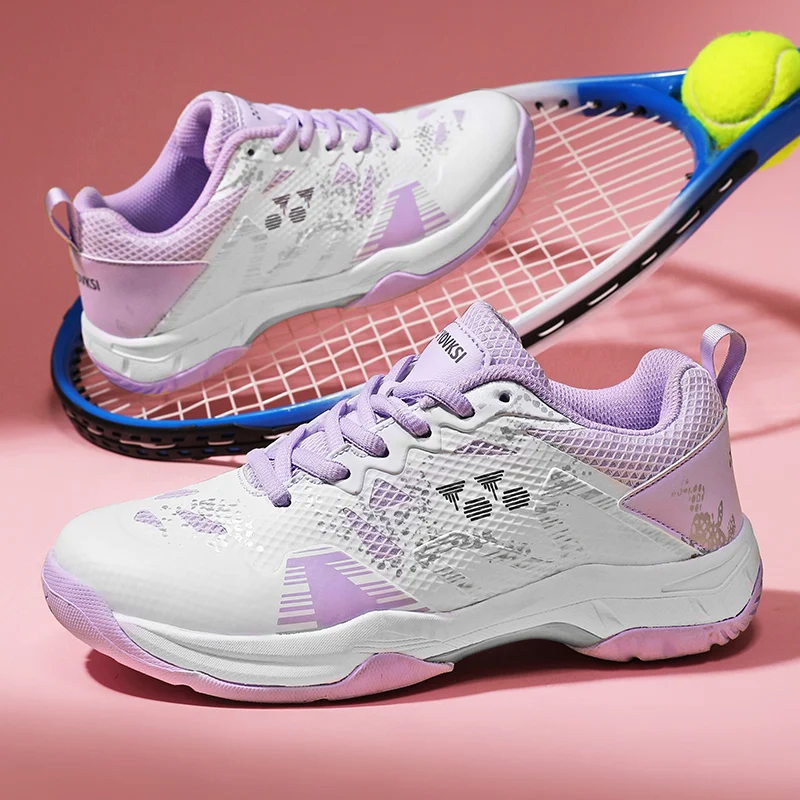 

2025 new badminton shoes, rotating buttons, professional competition training, table tennis shoes, tennis shoes, anti slip and w