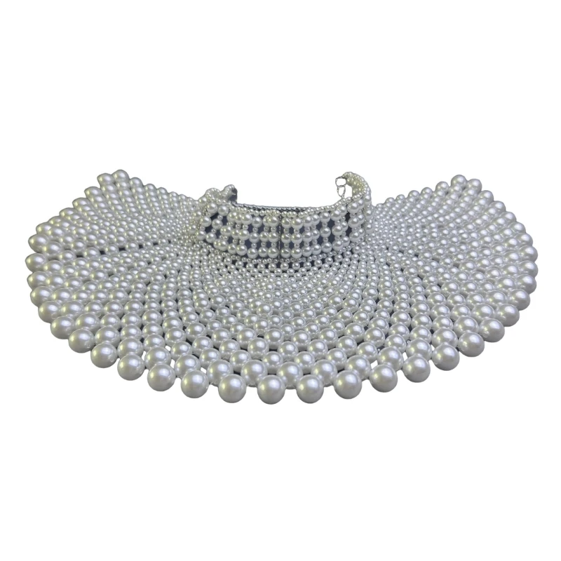 Stylish Pearls Necklace Collar for Women Dress Up Statement Shawl Neck Jewelry Drop Shipping