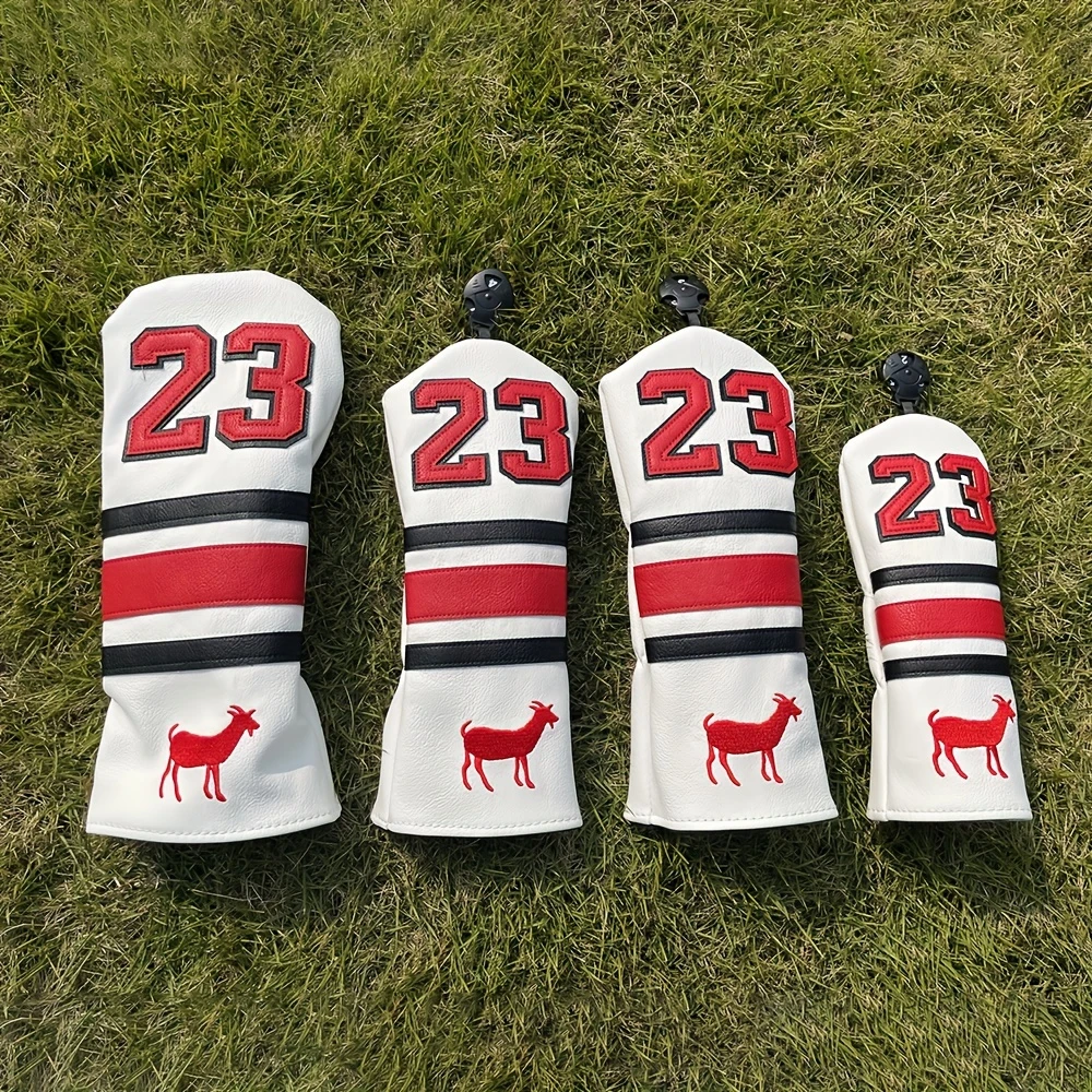 1pc Goat Pattern Golf Headcovers, Fits Driver Fairway And Hybrid, Golf Accessory