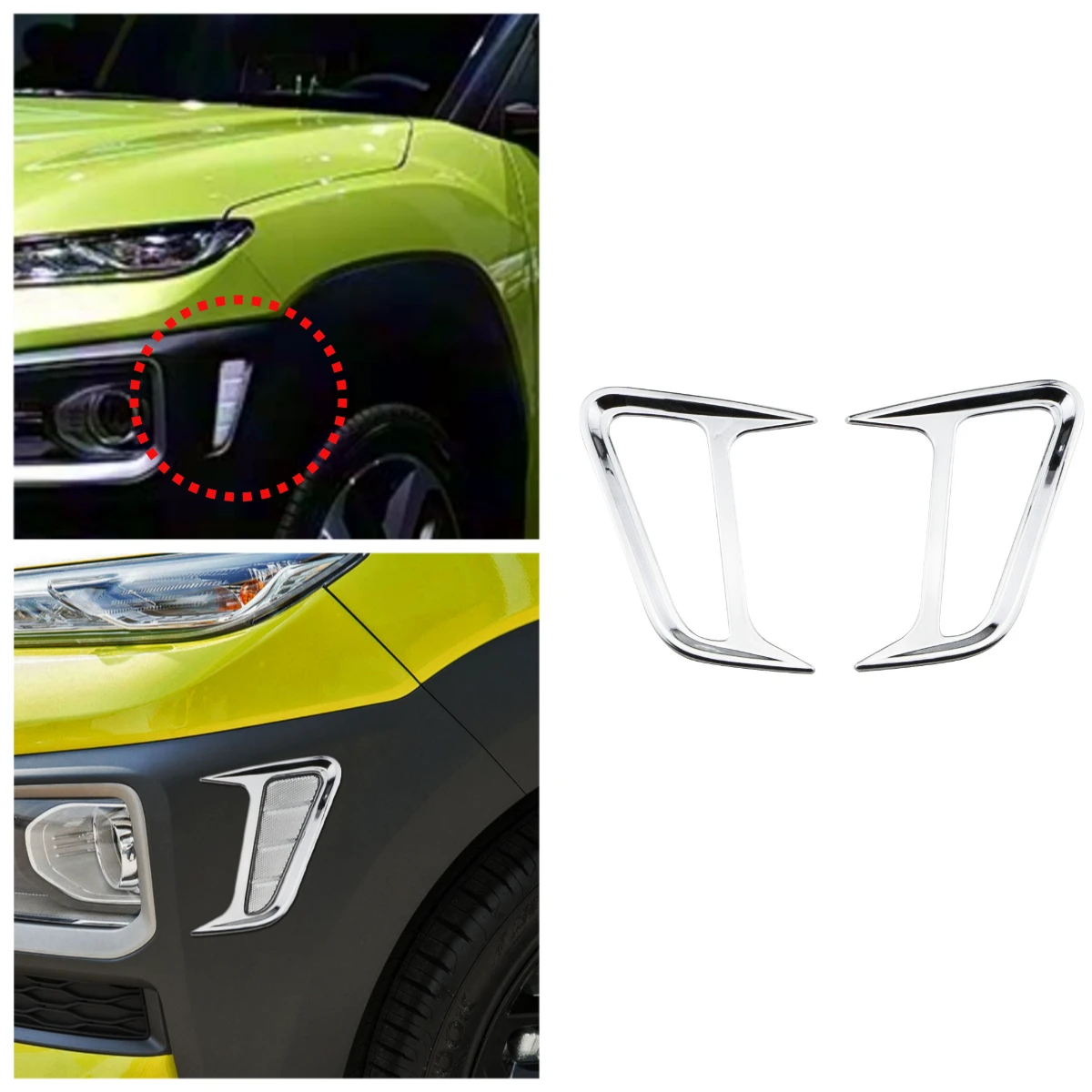 

Автомобильный боковой указатель поворота, рамка, отделка, Стайлинг для Hyundai Kona 2017 2018 2019 2020, 2 шт./компл., ABS Chrome, внешние автомобильные аксессуары