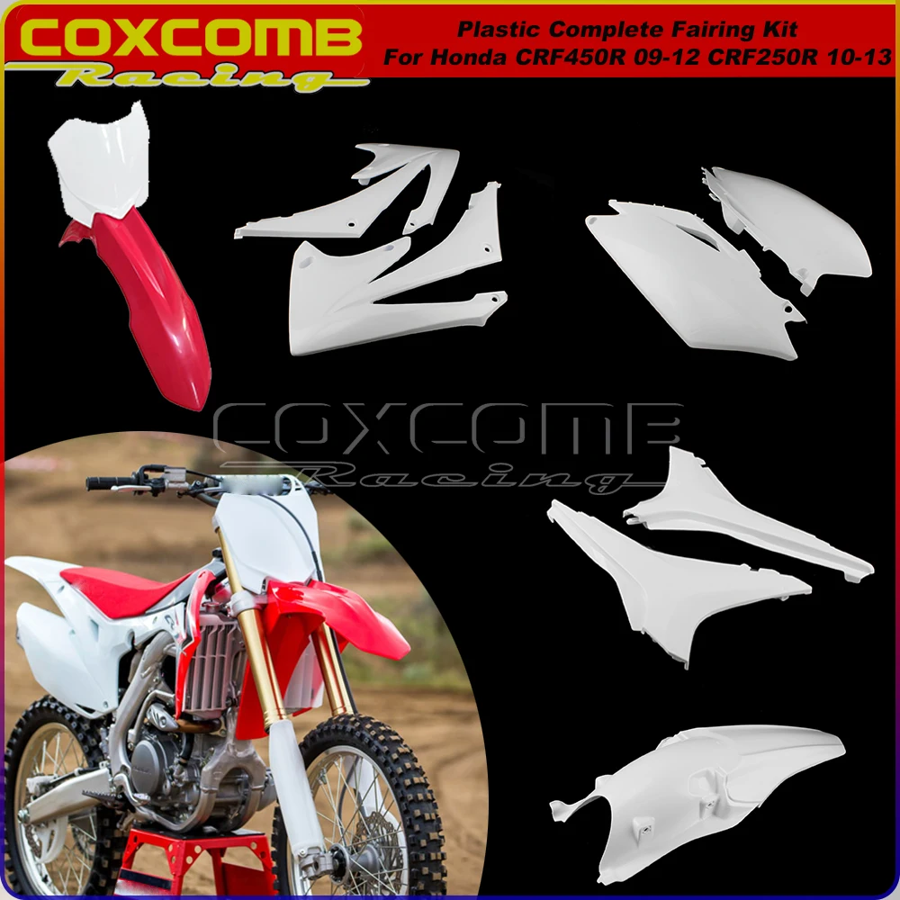 Motocross Radiator Shroud Side Panel Air Box Cover Guard Front Number Plate Rear Fender Mudguard For Honda CRF 250 450 R Fairing