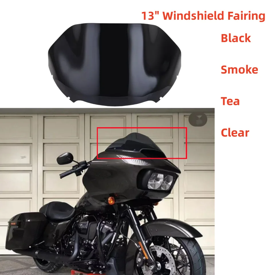 13'' Motorcycle Windshield Fairing Windscreen Cover For Harley Touring Road Glide Ultra FLTRU FLTRX  2015-2023