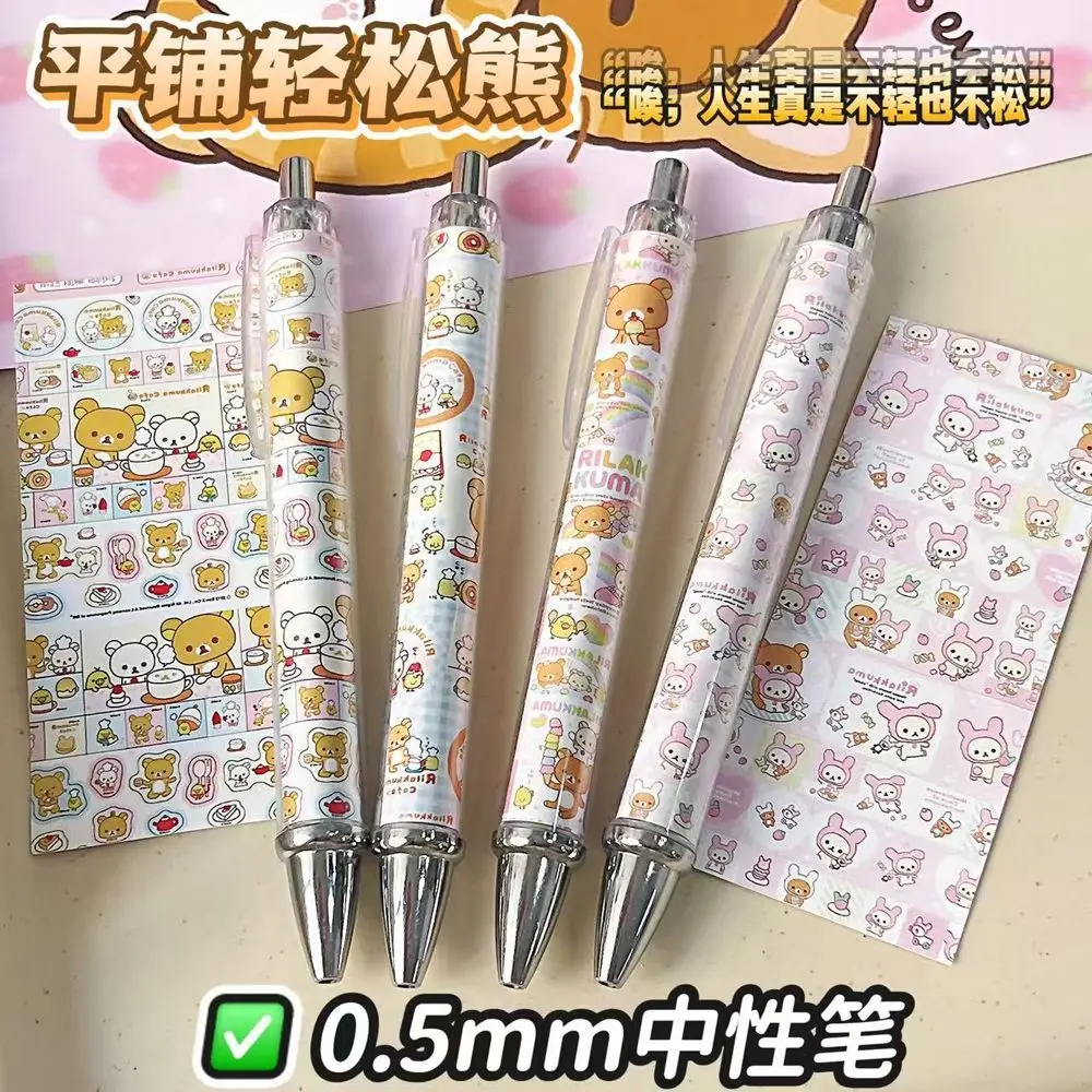 Rilakkuma Rabbit Press Gelstift, hoher Farbwert, niedlicher Ins-Style, 0,5 mm, universeller Pinselschreiber für Studenten, geschmeidiges Schreiben, langlebiger schwarzer Stift – Detail 2