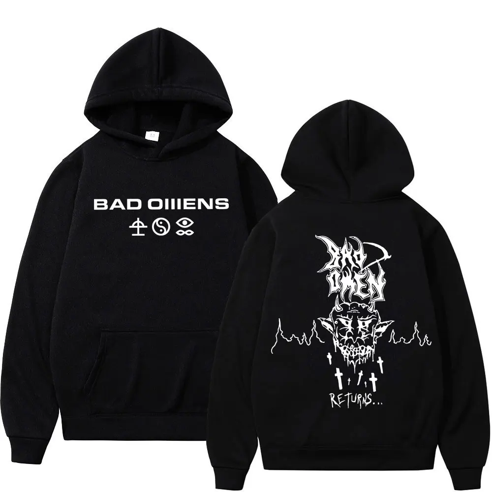 

Bad Omens Band Graphic Hoodie Men's Women's Gothic Rock Vintage Hooded Sweatshirts Autumn Winter Fashion Casual Loose Pullovers