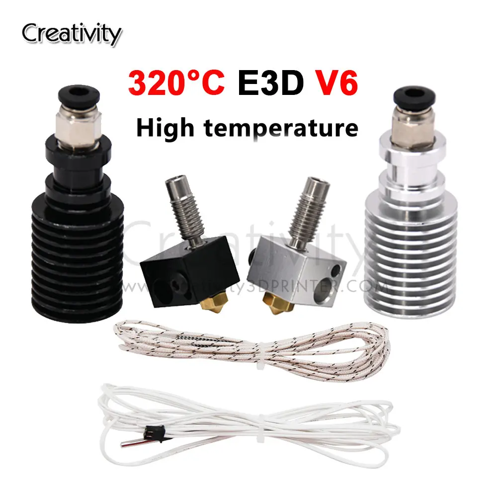 Sáng Tạo 3D Máy In Phần E3D V6 Hotend Bộ Nhiệt Độ Cao Phiên Bản 320 Độ J-Đầu Máy Đùn 12/24V 0.4/1.75Mm Nóng Cấp