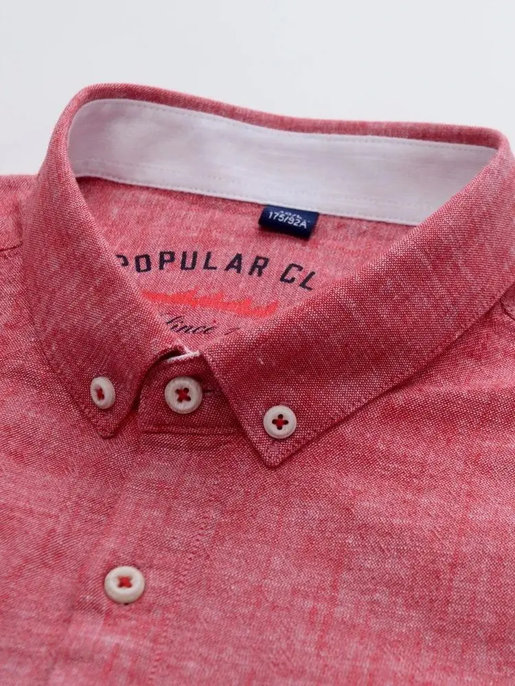 

Loose Long Sve Men's irt Pure Color Outerwear Casual Collar Regular Length Autumn Season Chinese Production